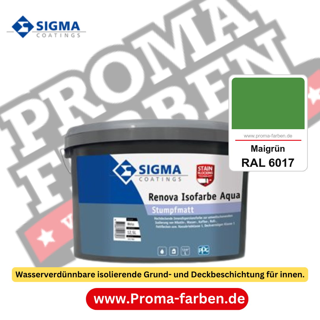 SIGMA Renova Isofarbe Aqua kaufen bei Proma Farben RAL 6017 Maigrün