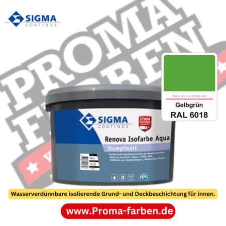 SIGMA Renova Isofarbe Aqua kaufen bei Proma Farben RAL 6018 Gelbgrün