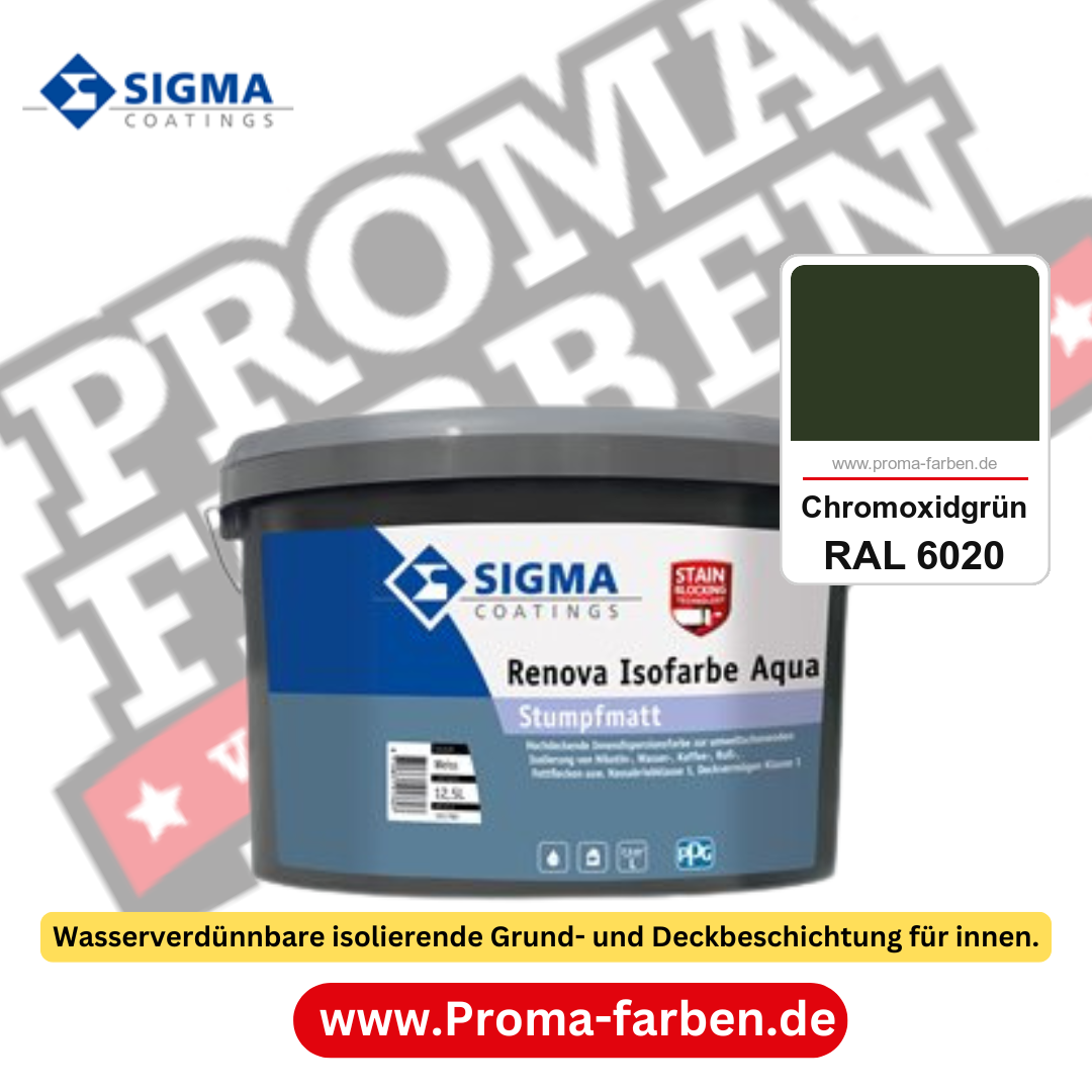 SIGMA Renova Isofarbe Aqua kaufen bei Proma Farben RAL 6020 Chromoxidgrün