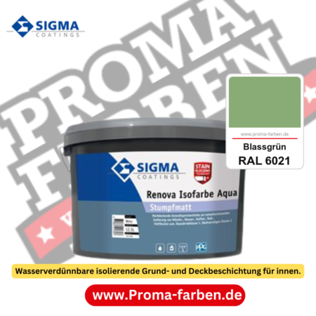 SIGMA Renova Isofarbe Aqua kaufen bei Proma Farben RAL 6021 Blassgrün