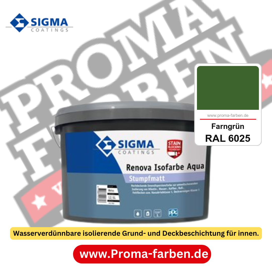 SIGMA Renova Isofarbe Aqua kaufen bei Proma Farben RAL 6025 Farngrün