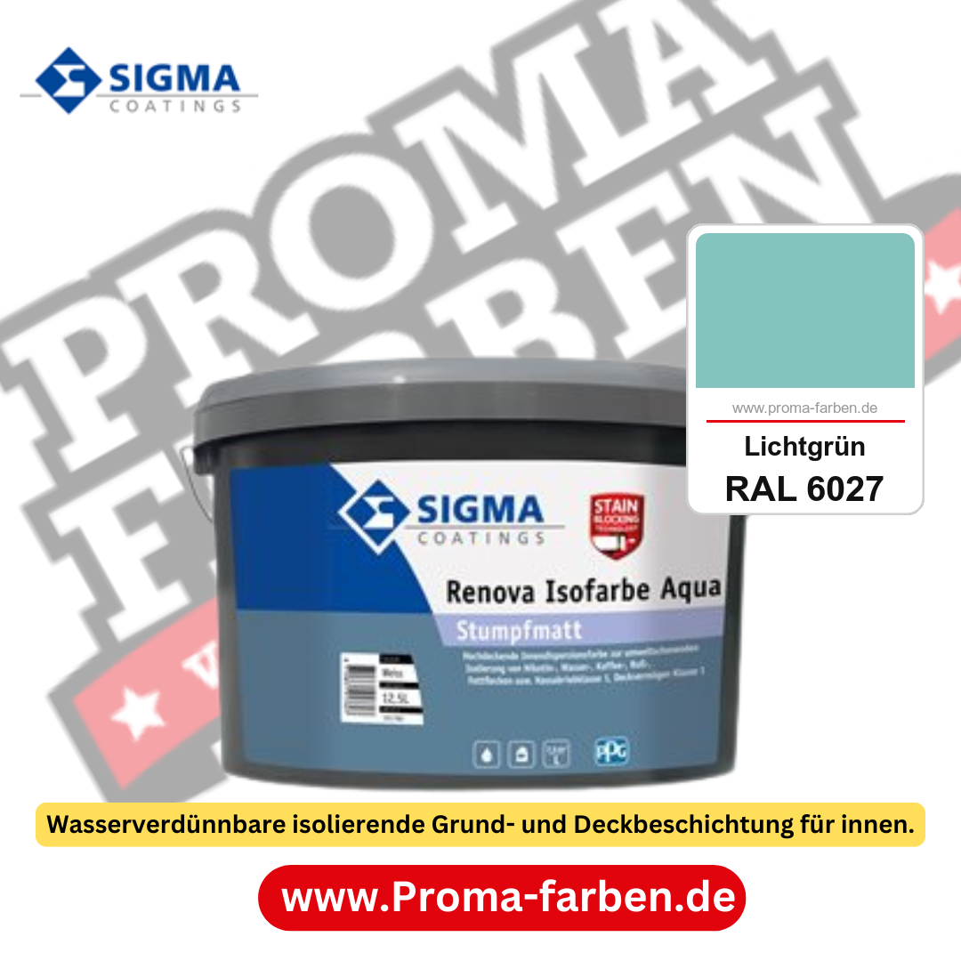 SIGMA Renova Isofarbe Aqua kaufen bei Proma Farben RAL 6027 Lichtgrün