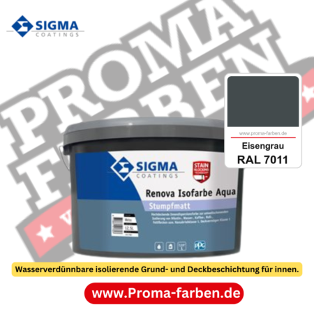 SIGMA Renova Isofarbe Aqua kaufen bei Proma Farben RAL 7011 Eisengrau