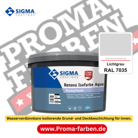 SIGMA Renova Isofarbe Aqua kaufen bei Proma Farben RAL 7035 Lichtgrau
