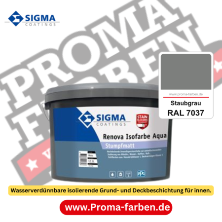 SIGMA Renova Isofarbe Aqua kaufen bei Proma Farben RAL 7037 Staubgrau