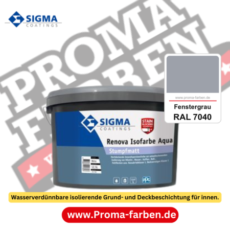 SIGMA Renova Isofarbe Aqua kaufen bei Proma Farben RAL 7040 Fenstergrau