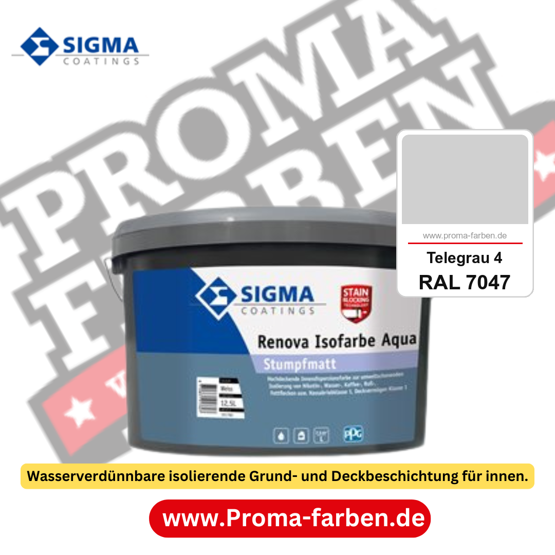 SIGMA Renova Isofarbe Aqua kaufen bei Proma Farben RAL 7047 Telegrau 4