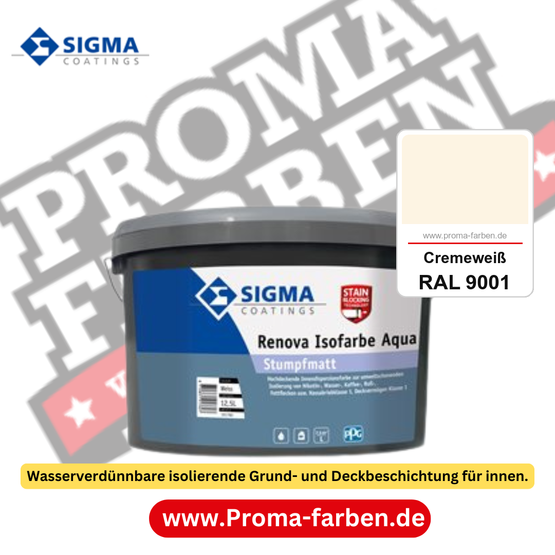 SIGMA Renova Isofarbe Aqua kaufen bei Proma Farben RAL 9001 Cremeweiß