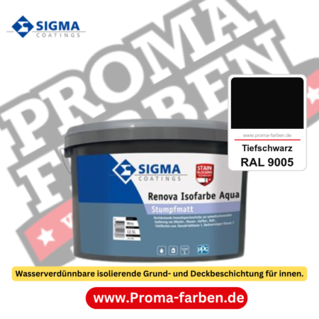 SIGMA Renova Isofarbe Aqua kaufen bei Proma Farben RAL 9005 Tiefschwarz