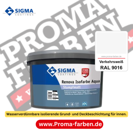 SIGMA Renova Isofarbe Aqua kaufen bei Proma Farben RAL 9016 Verkehrsweiß
