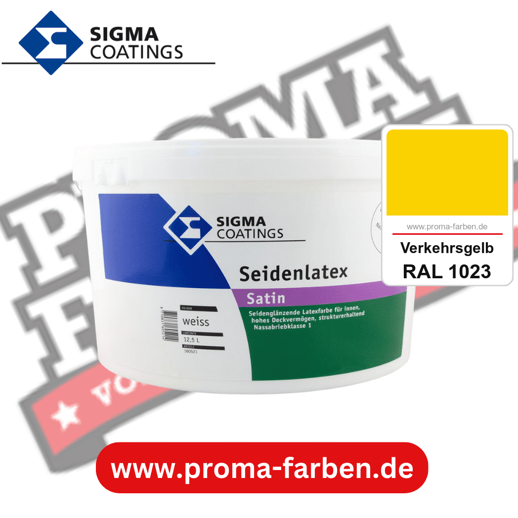 SIGMA Seidenlatex kaufen bei Proma Farben RAL 1023 Verkehrsgelb