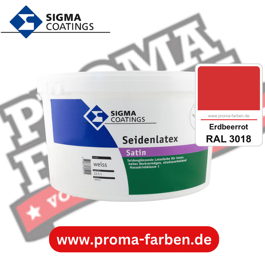 SIGMA Seidenlatex kaufen bei Proma Farben RAL 3018 Erdbeerrot