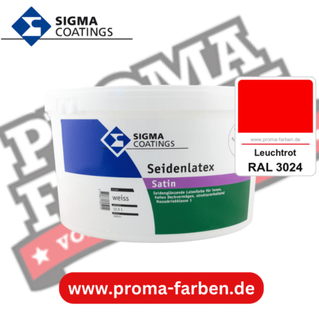 SIGMA Seidenlatex kaufen bei Proma Farben RAL 3024 Leuchtrot