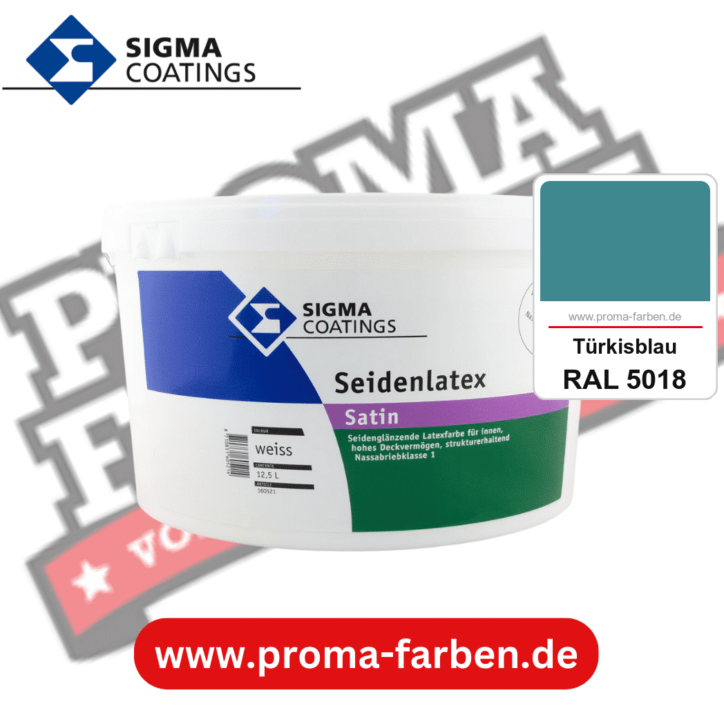 SIGMA Seidenlatex kaufen bei Proma Farben RAL 5018 Türkisblau