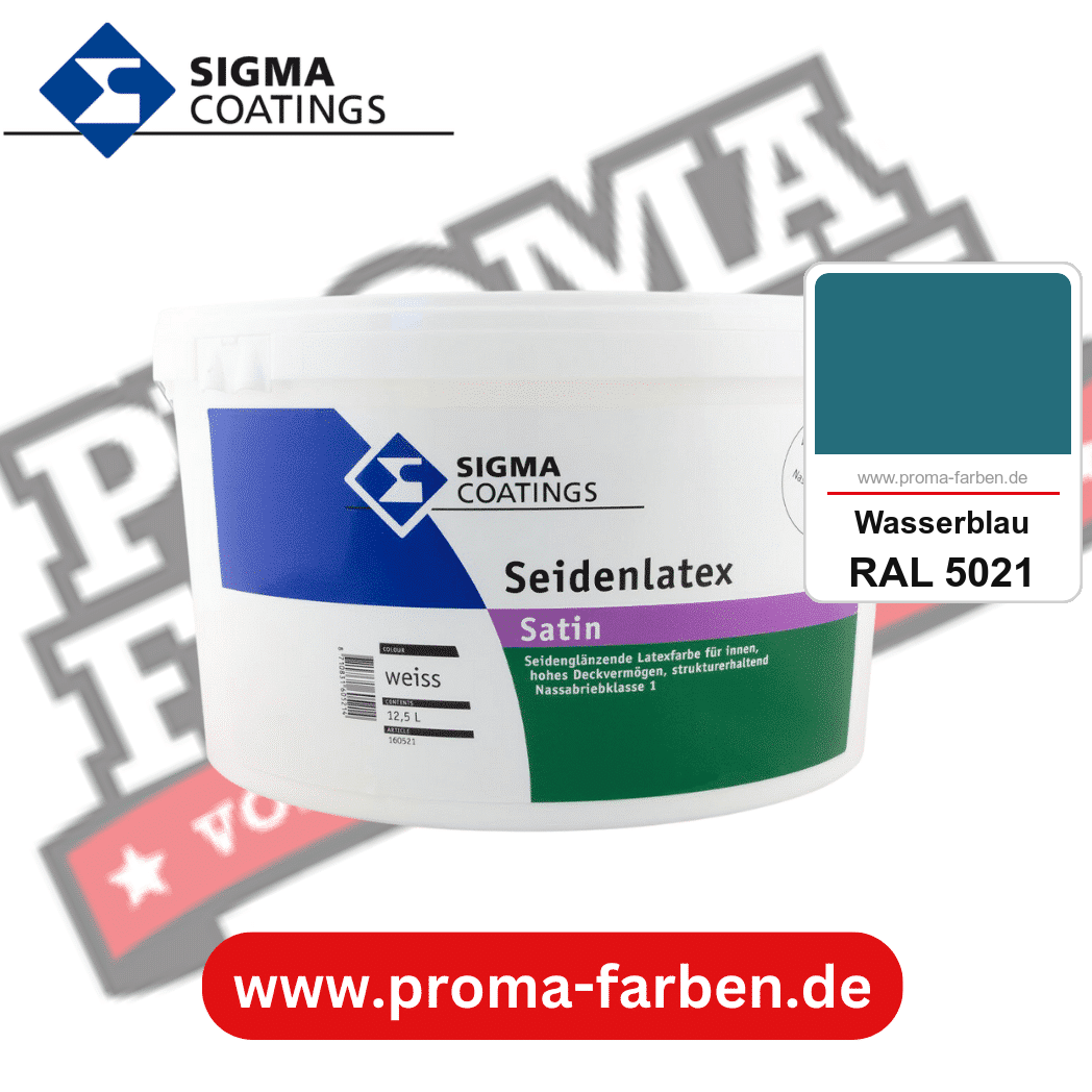 SIGMA Seidenlatex kaufen bei Proma Farben RAL 5021 Wasserblau