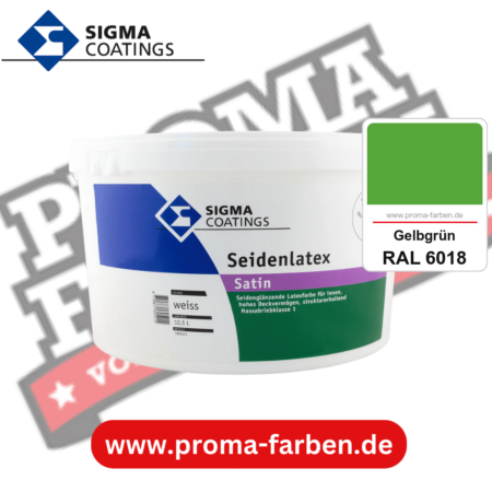 SIGMA Seidenlatex kaufen bei Proma Farben RAL 6018 Gelbgrün