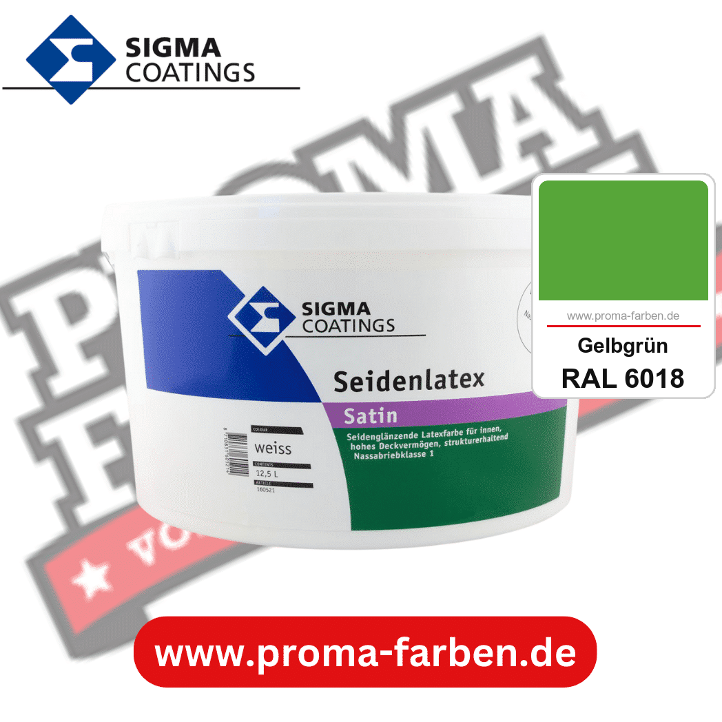 SIGMA Seidenlatex kaufen bei Proma Farben RAL 6018 Gelbgrün