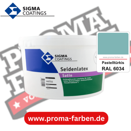 SIGMA Seidenlatex kaufen bei Proma Farben RAL 6034 Pastelltürkis