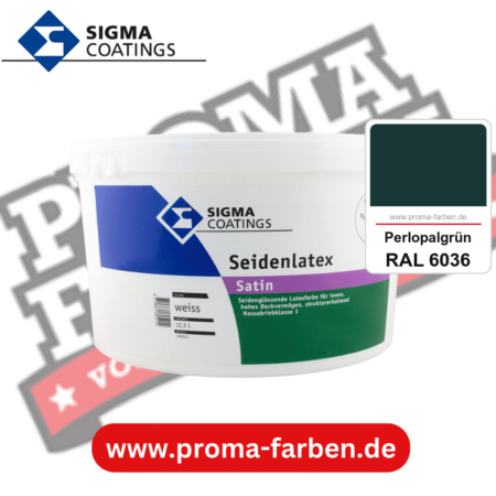 SIGMA Seidenlatex kaufen bei Proma Farben RAL 6036 Perlopalgrün