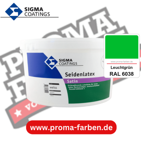 SIGMA Seidenlatex kaufen bei Proma Farben RAL 6038 Leuchtgrün