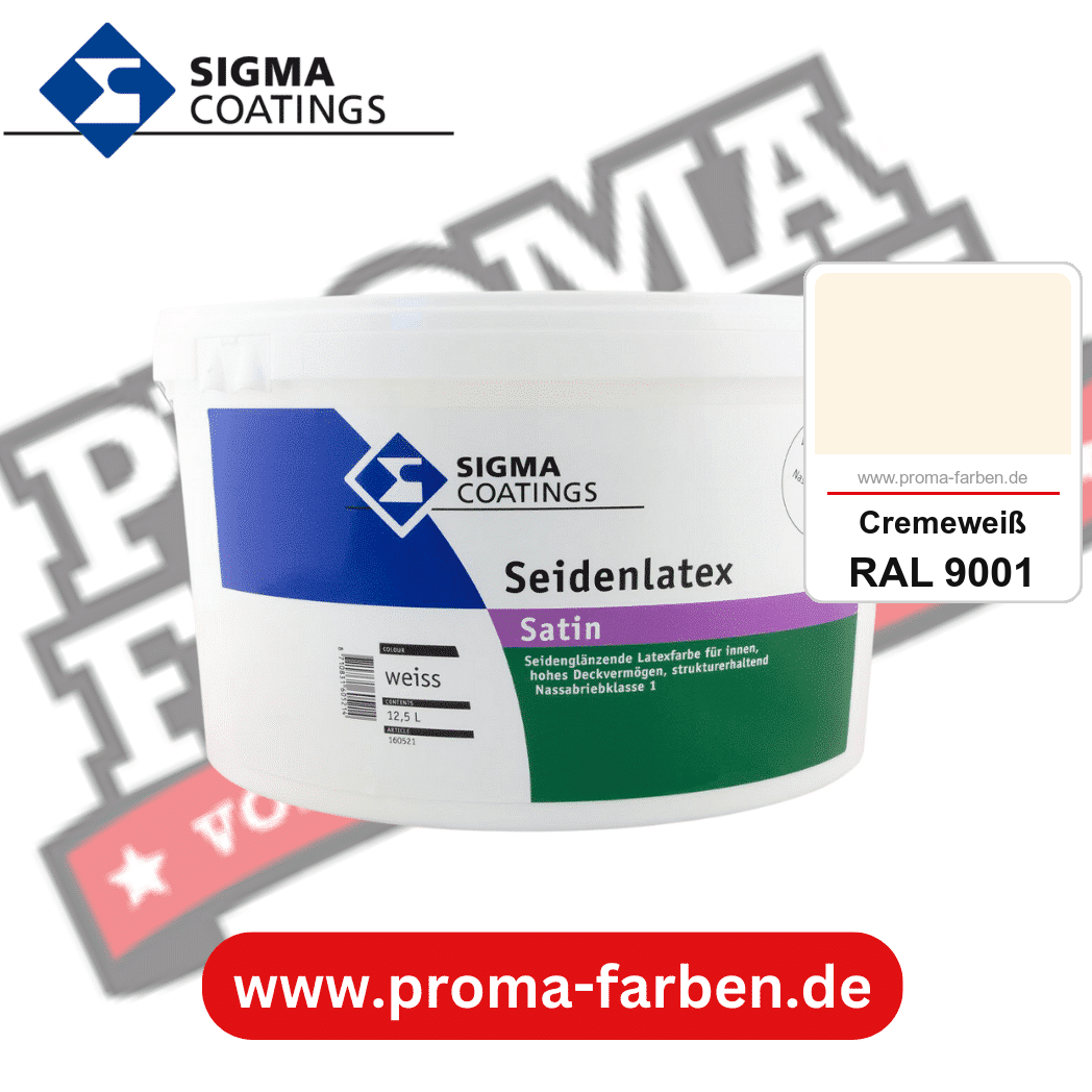 SIGMA Seidenlatex kaufen bei Proma Farben RAL 9001 Cremeweiß
