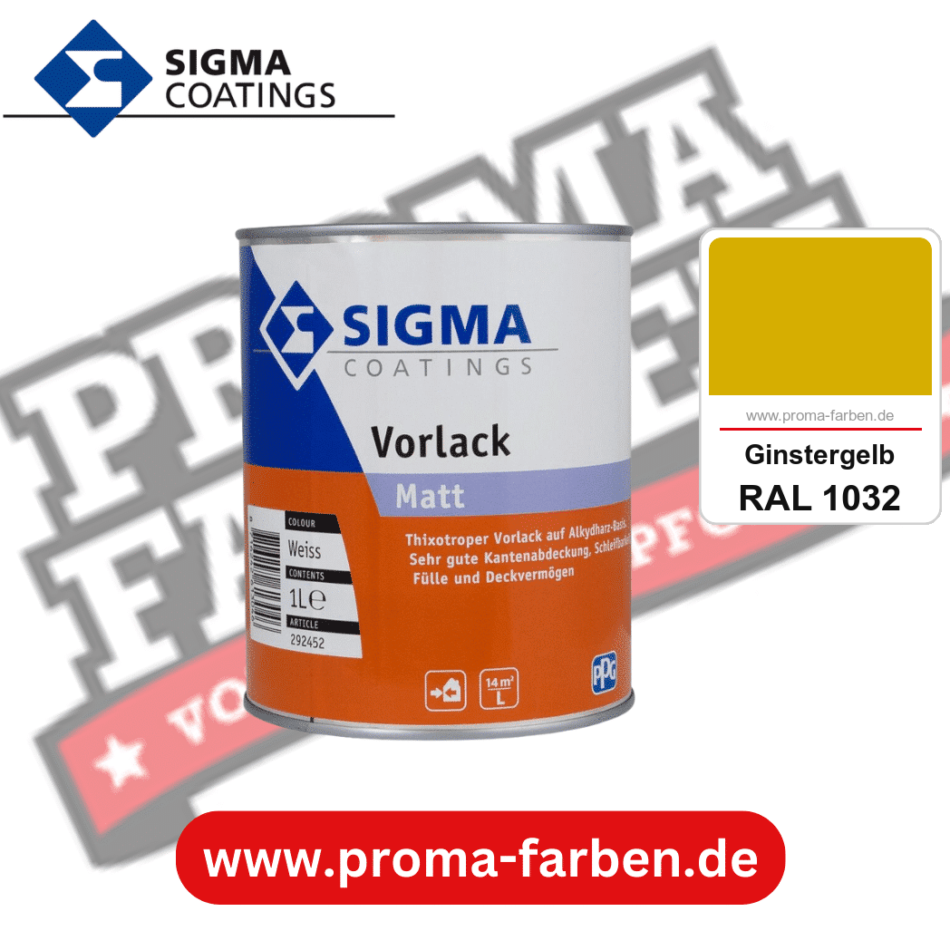 SIGMA Vorlack Aqua kaufen bei Proma Farben RAL 1032 Ginstergelb