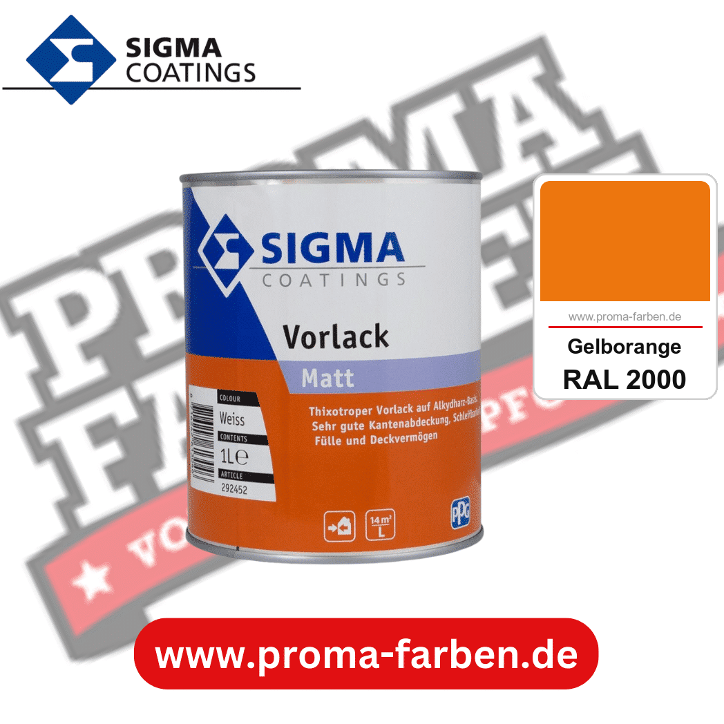 SIGMA Vorlack Aqua kaufen bei Proma Farben RAL 2000 Gelborange