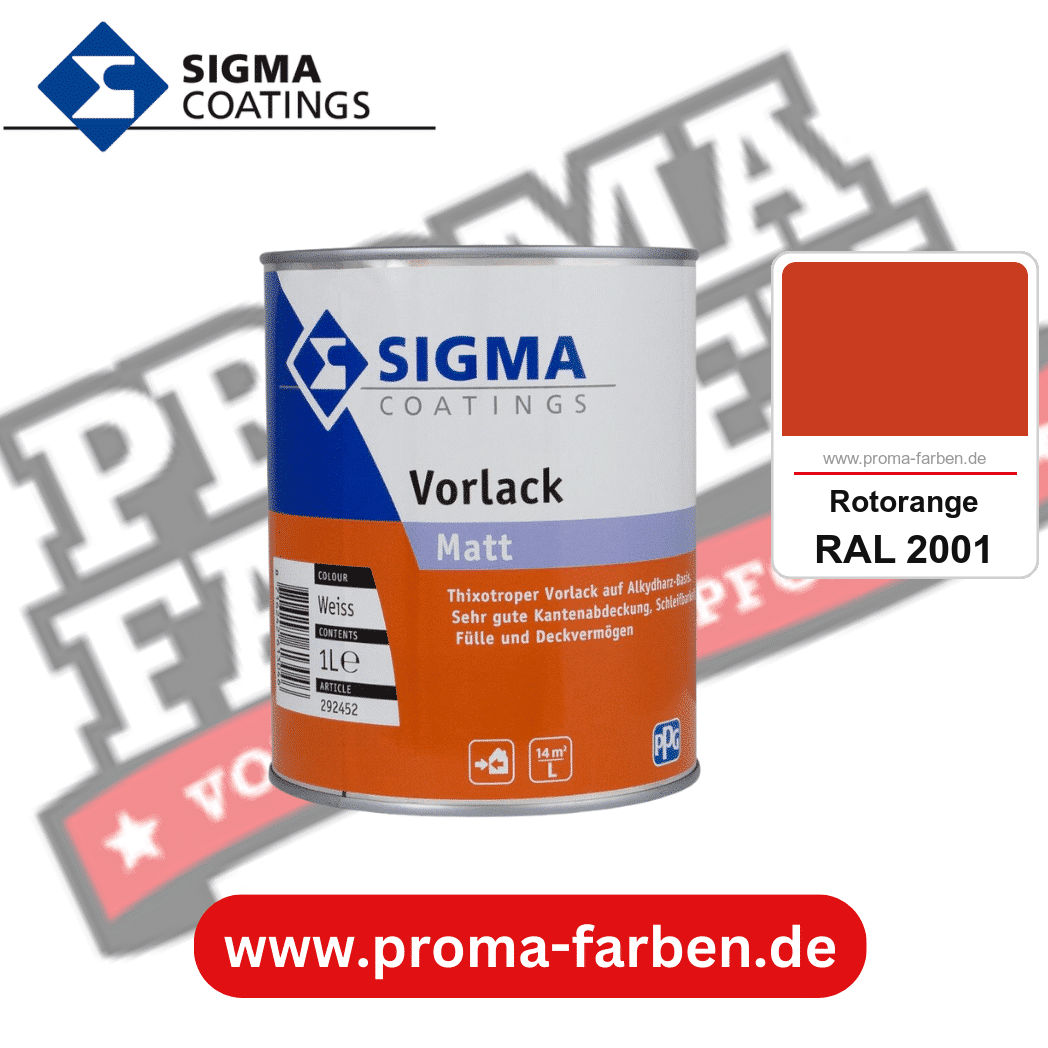 SIGMA Vorlack Aqua kaufen bei Proma Farben RAL 2001 Rotorange