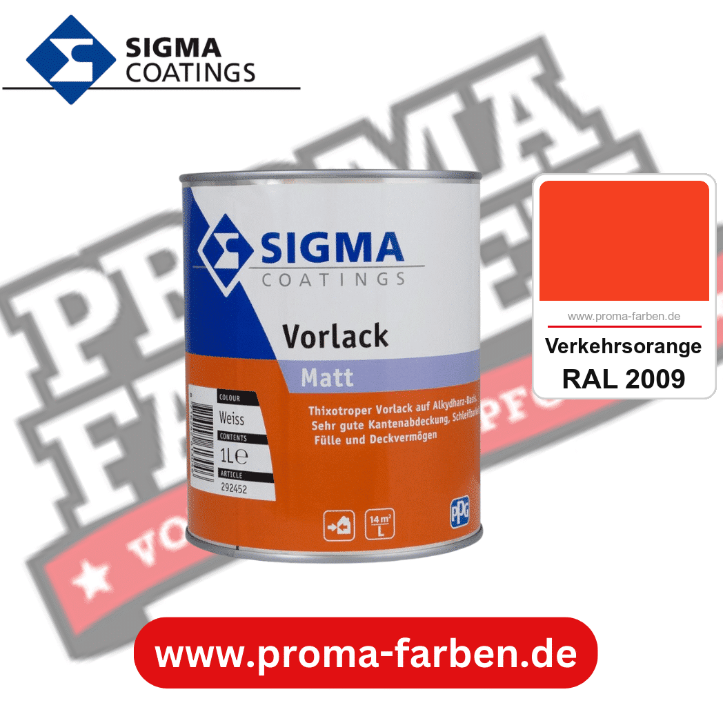 SIGMA Vorlack Aqua kaufen bei Proma Farben RAL 2009 Verkehrsorange