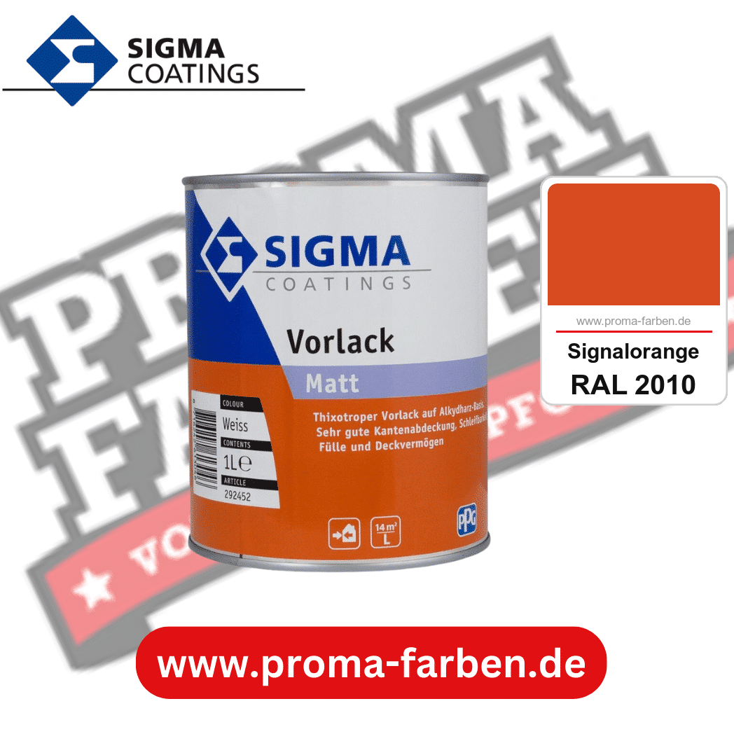 SIGMA Vorlack Aqua kaufen bei Proma Farben RAL 2010 Signalorange