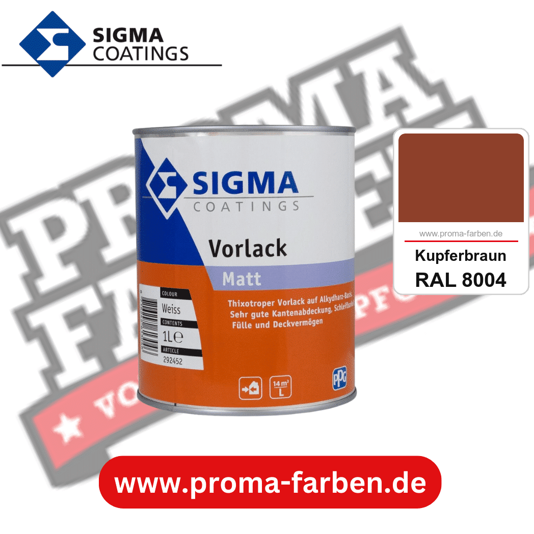 SIGMA Vorlack Aqua kaufen bei Proma Farben RAL 8004 Kupferbraun