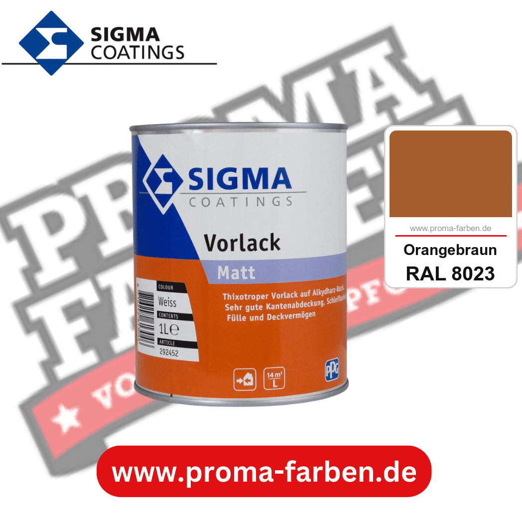 SIGMA Vorlack Aqua kaufen bei Proma Farben RAL 8023 Orangebraun