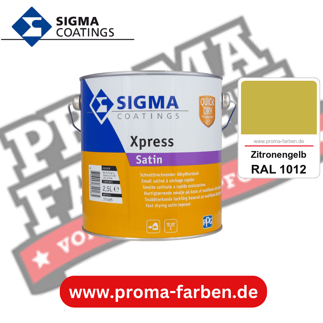 SIGMA Xpress Satin kaufen bei Proma Farben RAL 1012 Zitronengelb