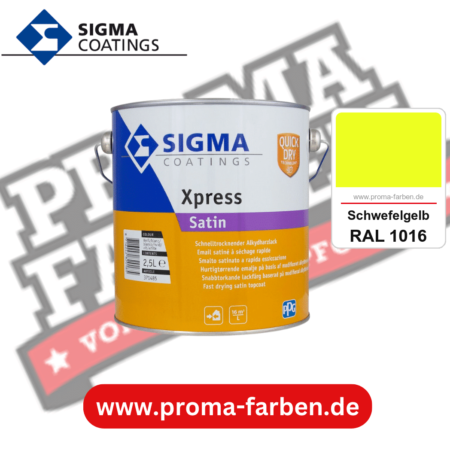 SIGMA Xpress Satin kaufen bei Proma Farben RAL 1016 Schwefelgelb