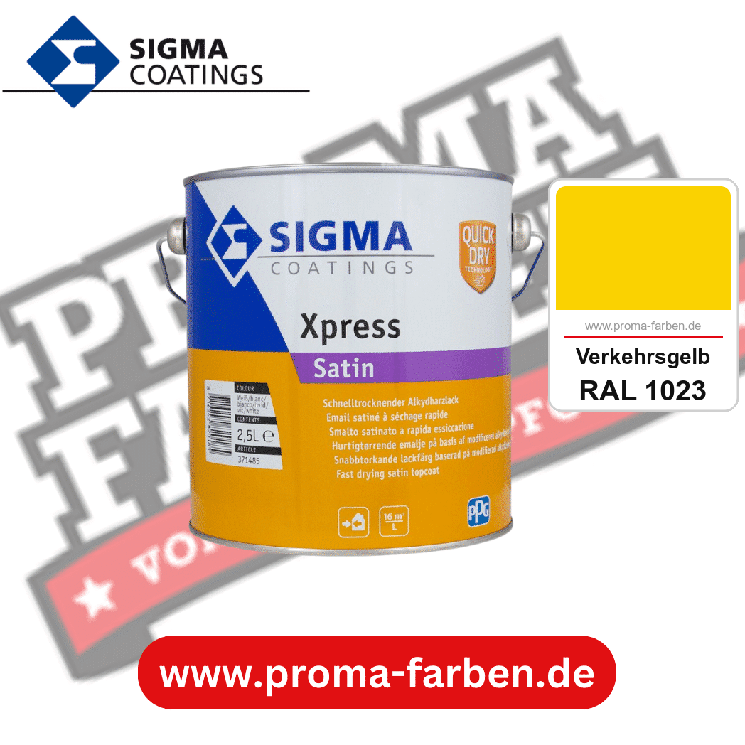 SIGMA Xpress Satin kaufen bei Proma Farben RAL 1023 Verkehrsgelb