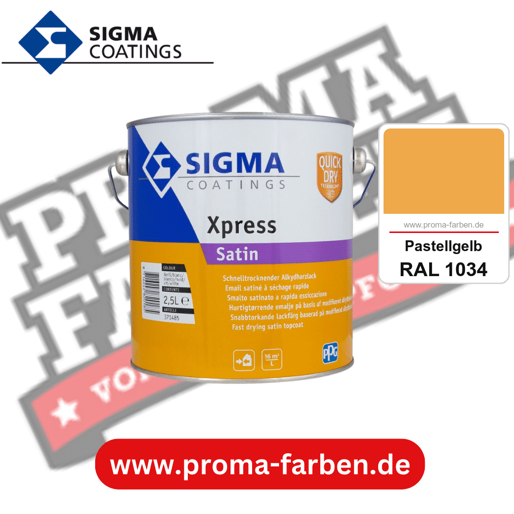 SIGMA Xpress Satin kaufen bei Proma Farben RAL 1034 Pastellgelb