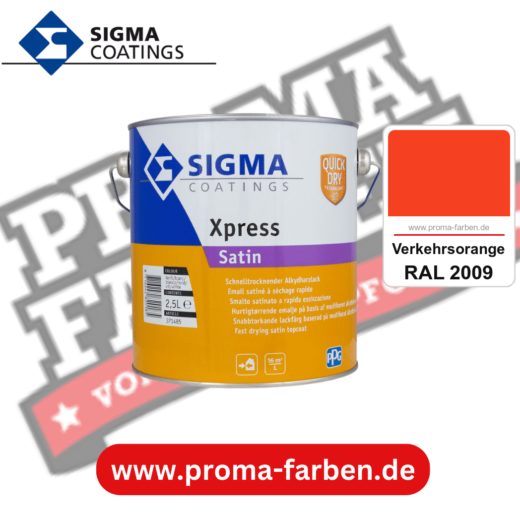 SIGMA Xpress Satin kaufen bei Proma Farben RAL 2009 Verkehrsorange