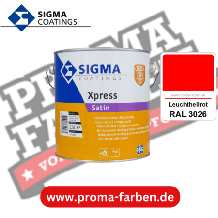 SIGMA Xpress Satin kaufen bei Proma Farben RAL 3026 Leuchthellrot