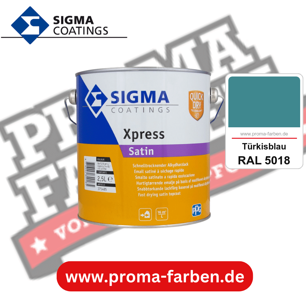 SIGMA Xpress Satin kaufen bei Proma Farben RAL 5018 Türkisblau