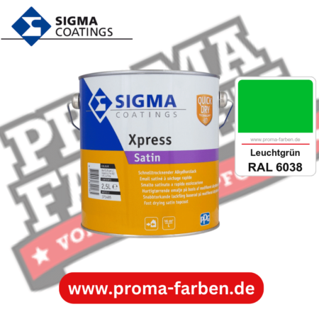 SIGMA Xpress Satin kaufen bei Proma Farben RAL 6038 Leuchtgrün