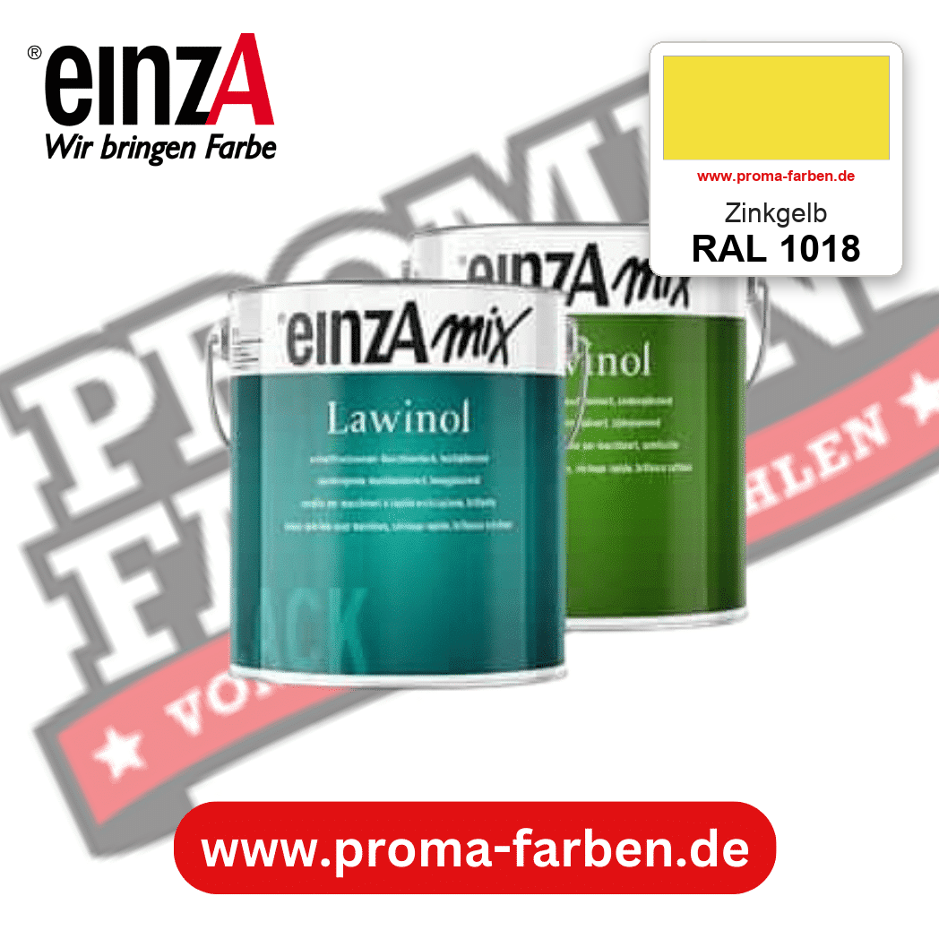 EinzA mix Lawinol Maschinenlack RAL 1018 Zinkgelb – seidenglänzender 1K-Speziallack, online kaufen bei Proma Farben