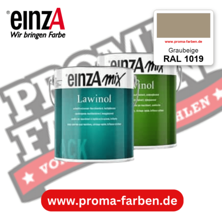 EinzA mix Lawinol Maschinenlack RAL 1019 Graubeige – seidenglänzender 1K-Speziallack, online kaufen bei Proma Farben