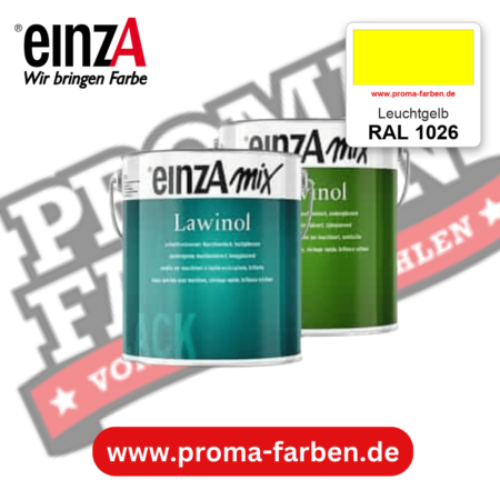 EinzA mix Lawinol Maschinenlack RAL 1026 Leuchtgelb – seidenglänzender 1K-Speziallack, online kaufen bei Proma Farben