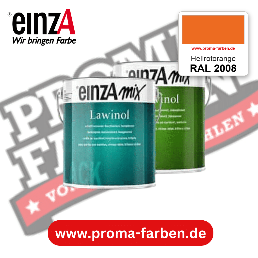 EinzA mix Lawinol Maschinenlack RAL 2008 Hellrotorange – seidenglänzender 1K-Speziallack, online kaufen bei Proma Farben