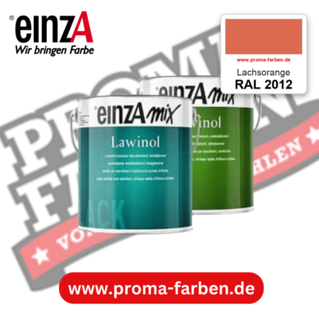 EinzA mix Lawinol Maschinenlack RAL 2012 Lachsorange – seidenglänzender 1K-Speziallack, online kaufen bei Proma Farben