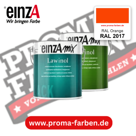 EinzA mix Lawinol Maschinenlack RAL 2017 RAL Orange – seidenglänzender 1K-Speziallack, online kaufen bei Proma Farben
