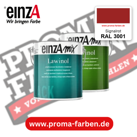 EinzA mix Lawinol Maschinenlack RAL 3001 Signalrot – seidenglänzender 1K-Speziallack, online kaufen bei Proma Farben
