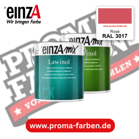 EinzA mix Lawinol Maschinenlack RAL 3017 Rosé – seidenglänzender 1K-Speziallack, online kaufen bei Proma Farben