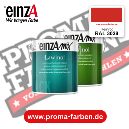 EinzA mix Lawinol Maschinenlack RAL 3028 Reinrot – seidenglänzender 1K-Speziallack, online kaufen bei Proma Farben
