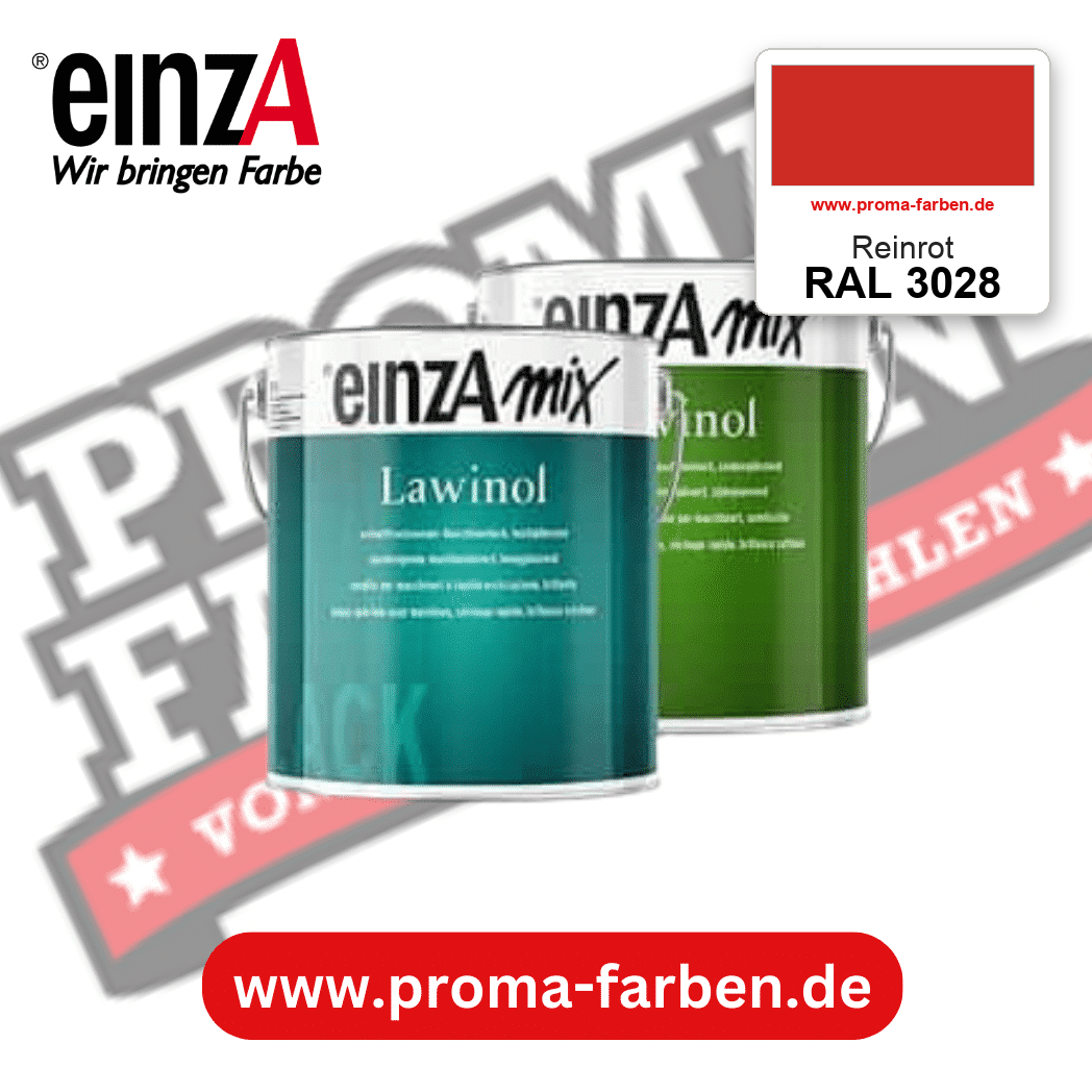 EinzA mix Lawinol Maschinenlack RAL 3028 Reinrot – seidenglänzender 1K-Speziallack, online kaufen bei Proma Farben